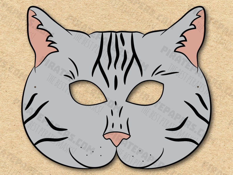 Cat American Shorthair Masks Printable Color Coloring Breed, Paper DIY ...