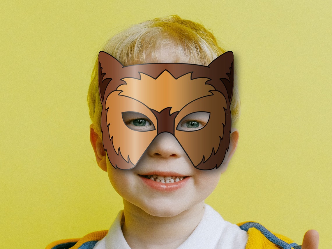 Bear Mask Printable, Paper DIY for Kids and Adults. PDF Template ...