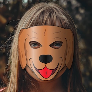 Dog Retriever Mask Printable Breed, Paper DIY For Kids And Adults. PDF Template. Instant Download. For Birthdays, Halloween, Party, Costumes image 5