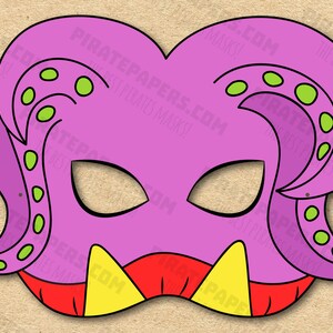 Monster #1 Mask Printable, Paper DIY For Kids And Adults. PDF Template. Instant Download. For Birthday, Halloween, Party, Costumes.