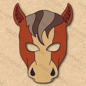 Horse Mask Printable Paper DIY for Kids and Adults PDF Template