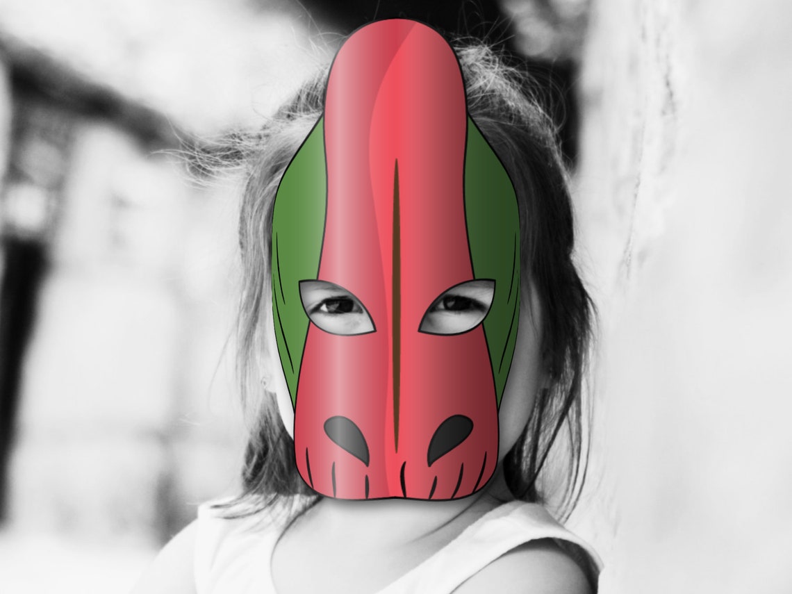 Dinosaur Parasaurolophus Mask Printable Paper DIY for Kids - Etsy