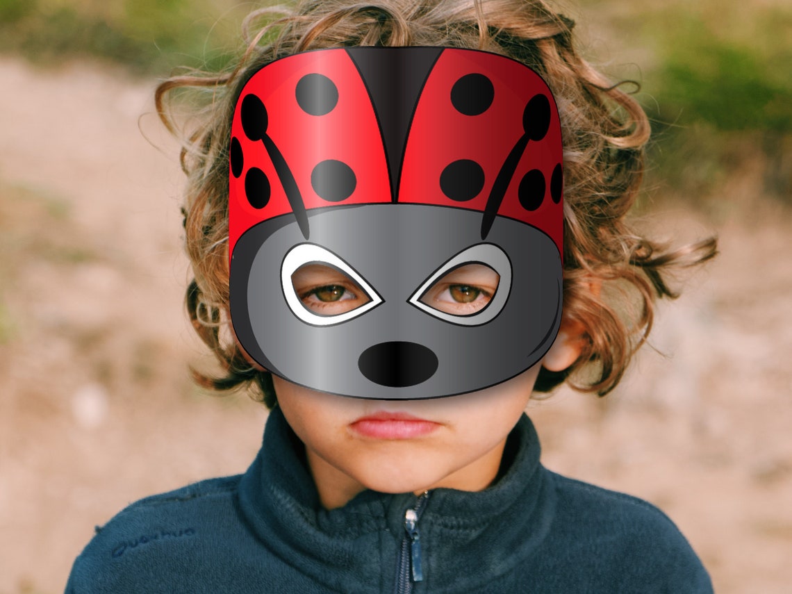 Ladybird Mask Printable, Paper DIY for Kids and Adults. PDF Template ...