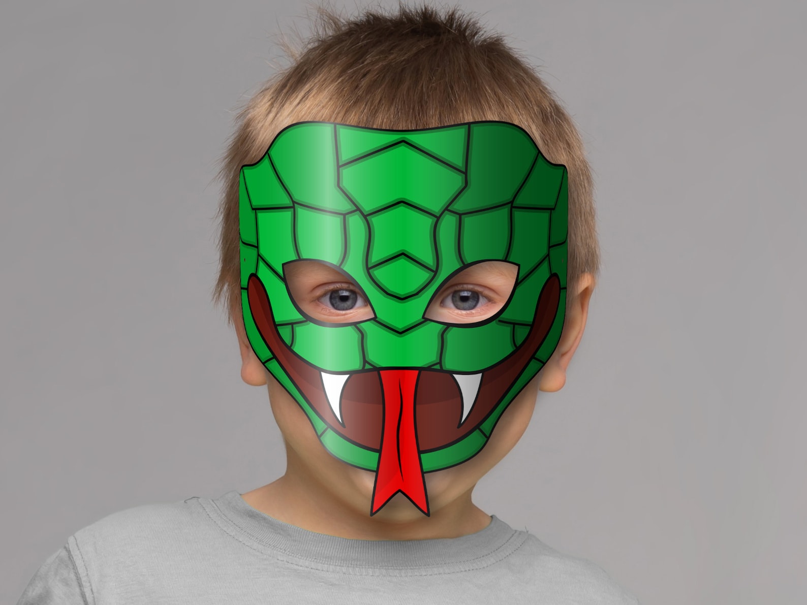 Snake Mask Printable, Paper DIY for Kids and Adults. PDF Template ...
