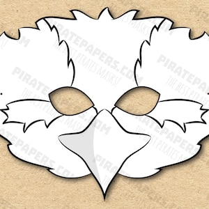 Bird Kookaburra Mask Printable Coloring, Paper DIY For Kids And Adults. PDF Template. Instant Download. For Birthdays, Halloween, Party.