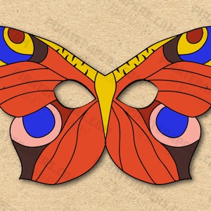Butterfly Mask Printable Peacock, Paper DIY For Kids And Adults. PDF Template. Instant Download. For Birthdays, Halloween, Party, Costumes.