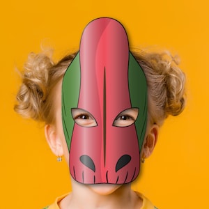 Dinosaur Parasaurolophus Mask Printable, Paper DIY for Kids and Adults ...