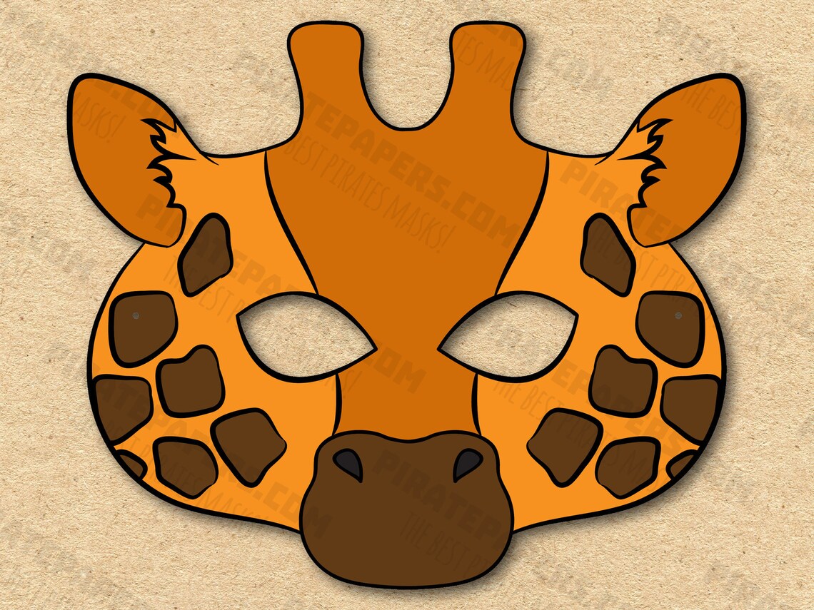 Giraffe Mask Printable Paper DIY For Kids And Adults PDF Template Giraffe Mask Printable Paper DIY For Kids And Adults PDF Template