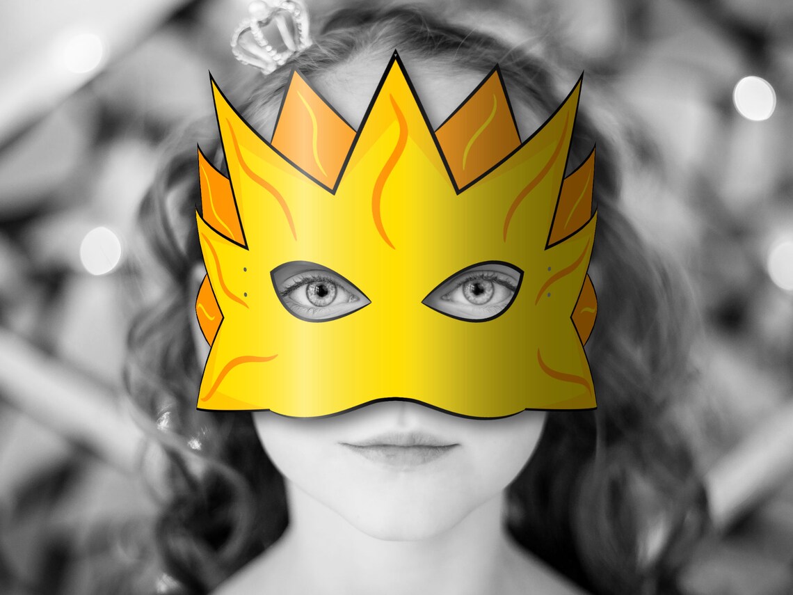 Sun Masks Printable Color Coloring Paper DIY for Kids and Etsy