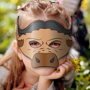 Buffalo Mask Printable, Paper DIY for Kids and Adults. PDF Template ...