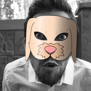 Rabbit Mask Printable Paper DIY for Kids and Adults. PDF - Etsy