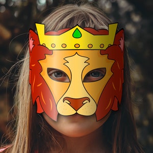 Lion King Mask Printable, Paper DIY for Kids and Adults. PDF Template ...