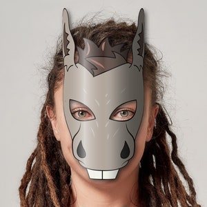 Donkey Mask Printable, Paper DIY for Kids and Adults. PDF Template ...