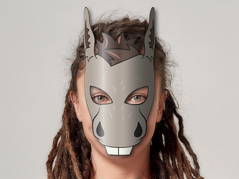Donkey Mask Colour In Donkey Mask Printable, Paper DIY for Kids and Adults. PDF Template ...