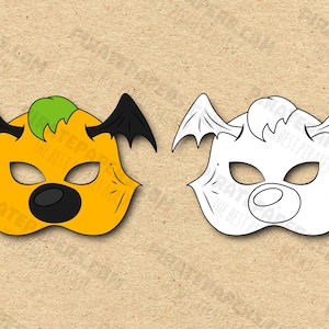 Monster #3 Masks Printable Color + Coloring, Paper DIY For Kids And Adults. PDF Template. Instant Download. For Birthdays, Halloween.