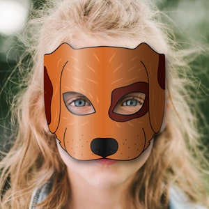 Dog Mask Printable, Paper DIY for Kids and Adults. PDF Template ...