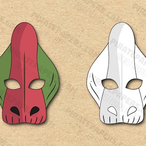 Dinosaur Parasaurolophus Masks Printable Color + Coloring, Paper DIY For Kids And Adults. PDF Template. Instant Download. For Halloween.
