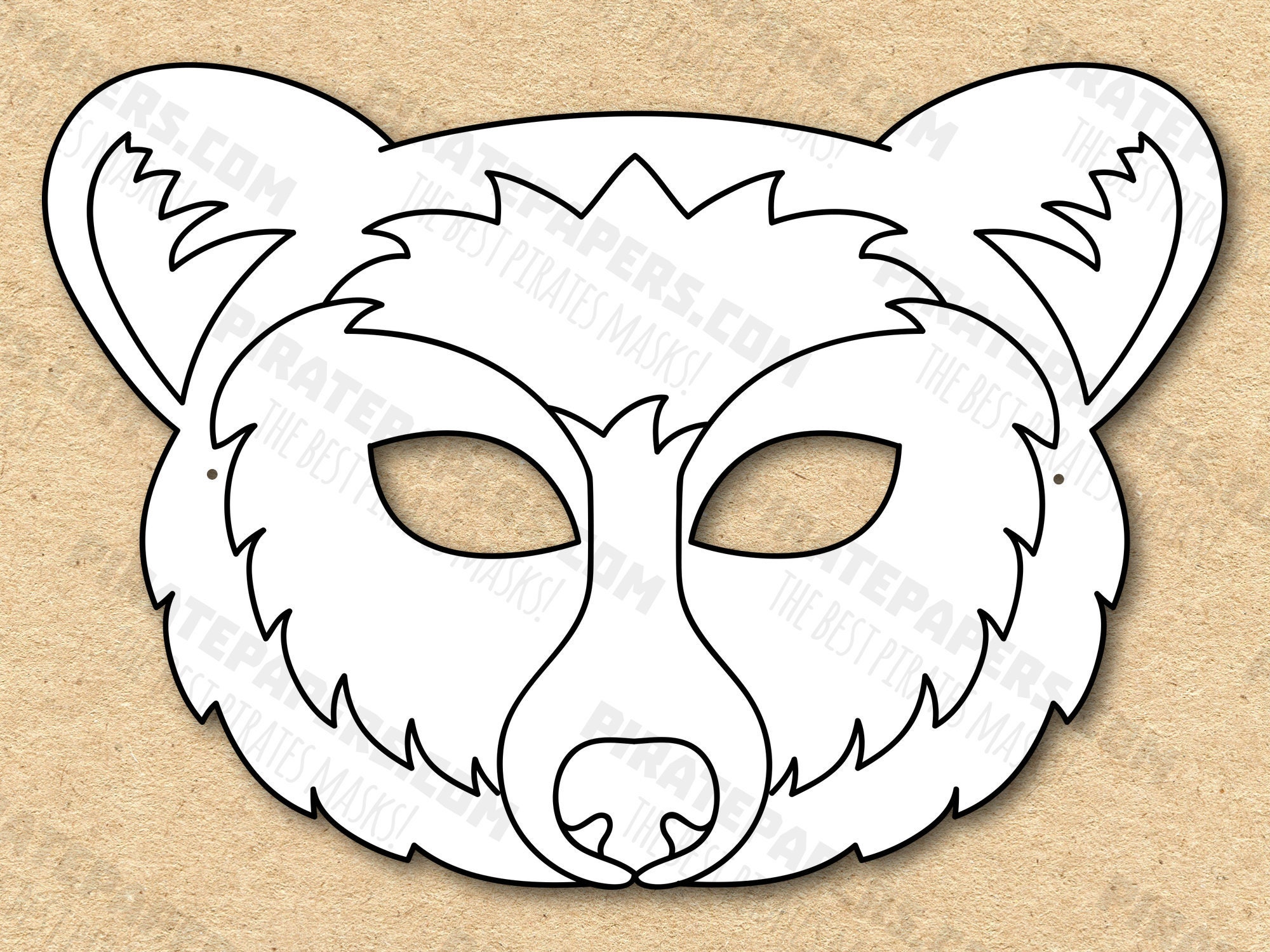 bear-mask-printable-coloring-paper-diy-for-kids-and-adults-pdf-template-instant-download-for-birthday-halloween-party-costumes-etsy for Free Printable Bear Mask Template Bear Mask Printable Coloring, Paper DIY for Kids and Adults. PDF Template. Instant Download. for Birthday, Halloween, Party, Costumes. - Etsy for Free Printable Bear Mask Template