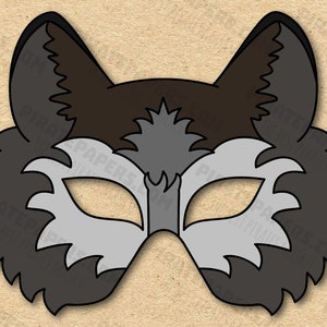 Wolf Mask Printable, Paper DIY for Kids and Adults. PDF Template ...