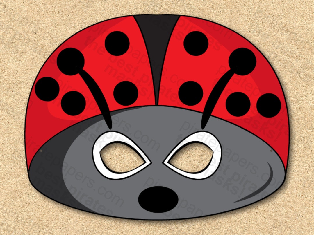 Ladybird Mask Printable Paper DIY for Kids and Adults. PDF Etsy