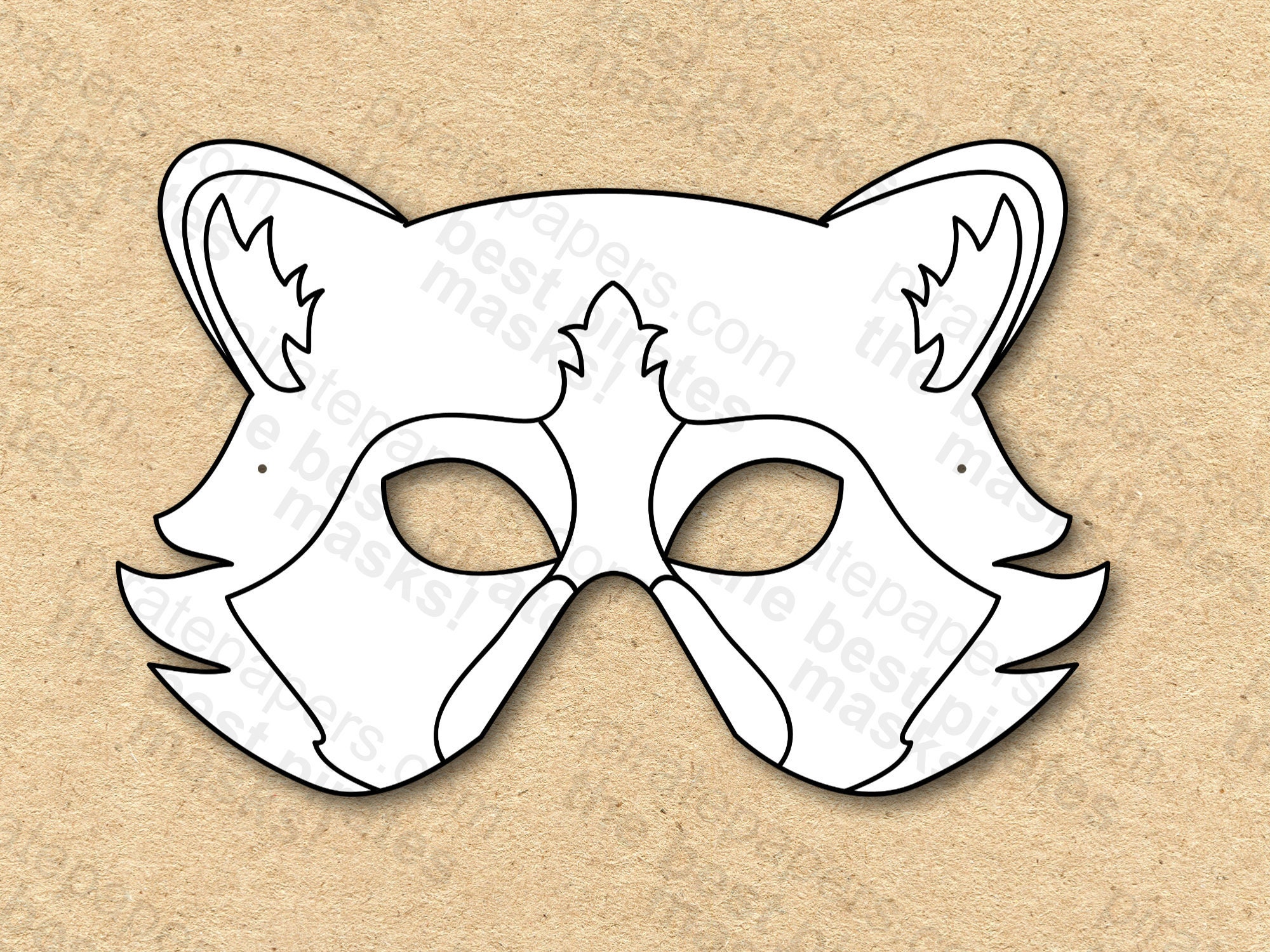 Raccoon Mask Printable Coloring Paper DIY for Kids and - Etsy