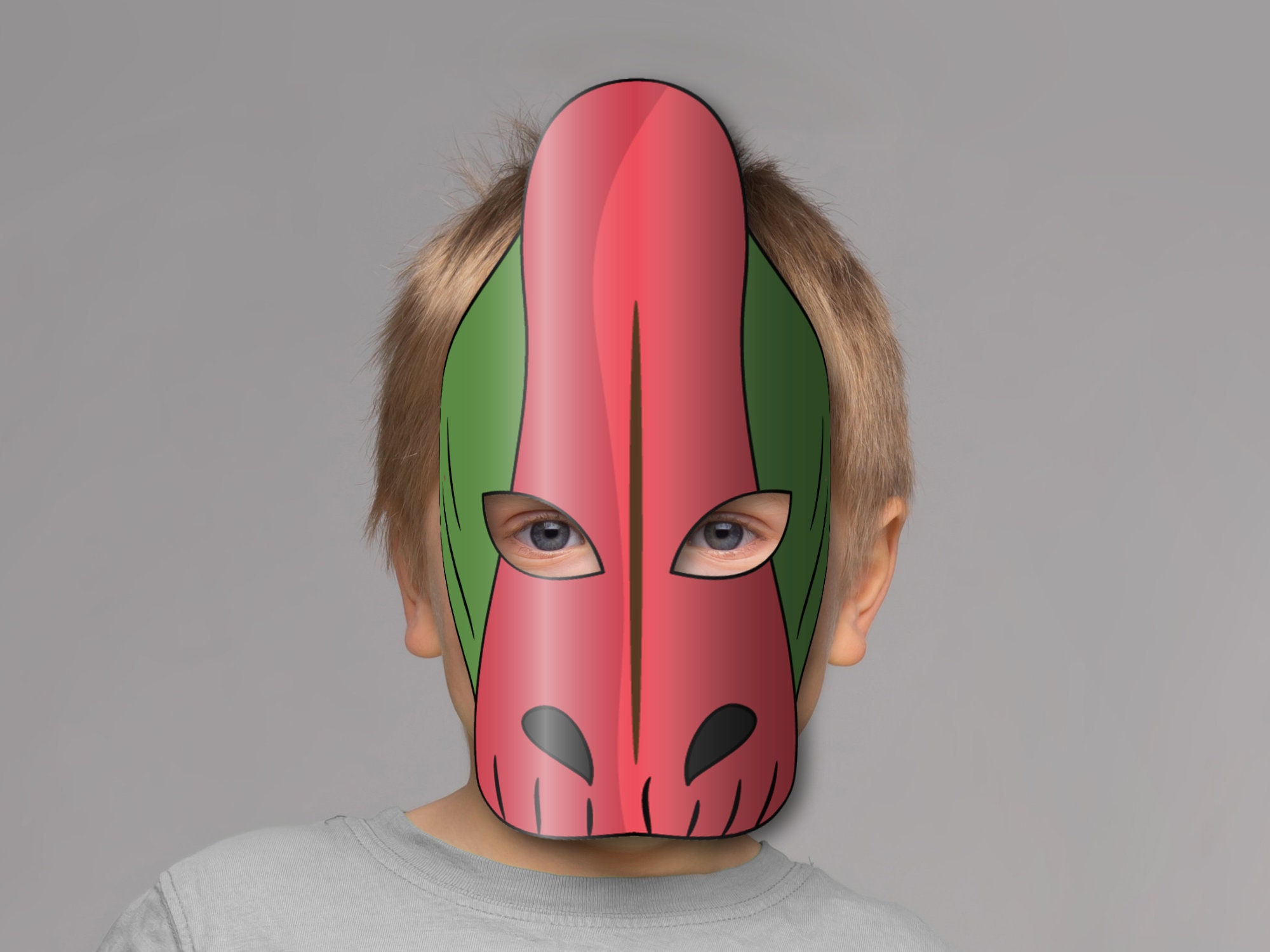 Dinosaur Parasaurolophus Mask Printable, Paper DIY for Kids and Adults ...