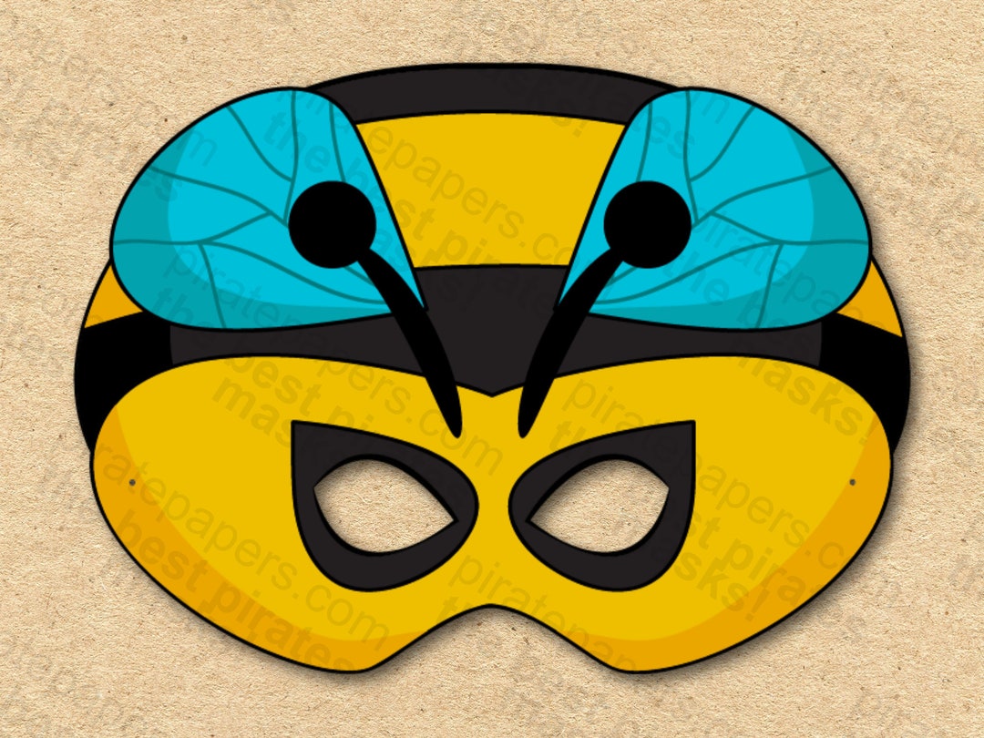bee-mask-printable-paper-diy-for-kids-and-adults-pdf-etsy