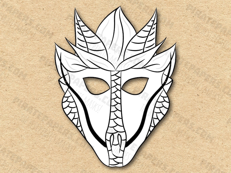 Dragons Masks Printable Coloring, Evil Dragon, Chinese Dragon, Kind ...