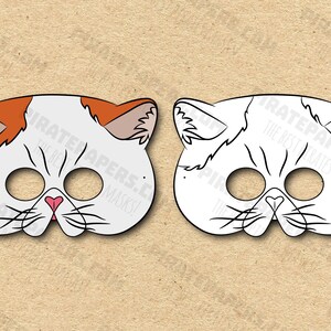 Cat Exotic Shorthair Masks Printable Color + Coloring Breed, Paper DIY For Kids And Adults. PDF Template. Instant Download. For Halloween.