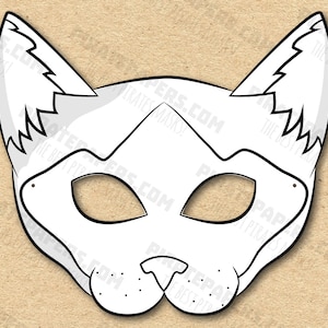 Cat Siamese Mask Printable Coloring Breed, Paper DIY For Kids And Adults. PDF Template. Instant Download. For Birthdays, Halloween, Party.