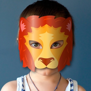 Lion Mask Printable, Paper DIY for Kids and Adults. PDF Template. Instant Download. for ...