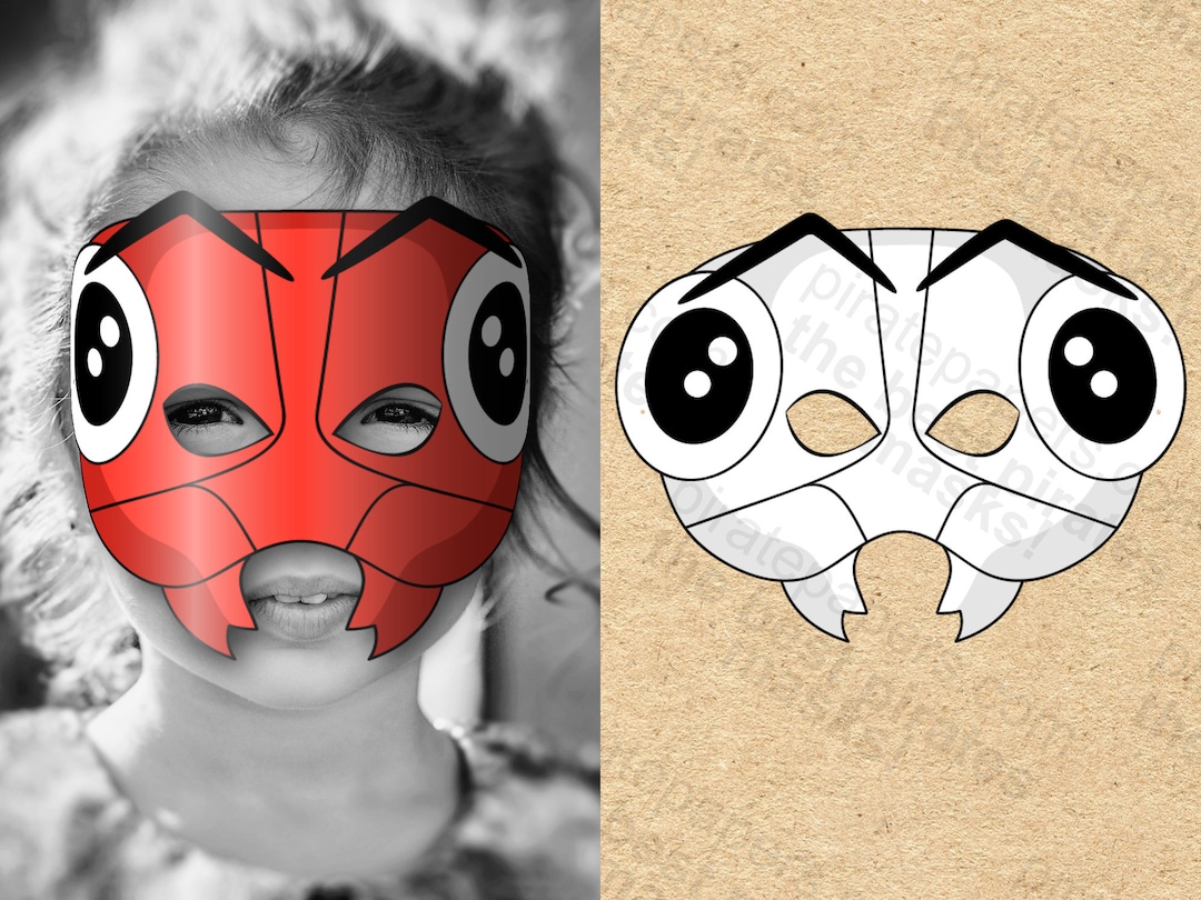 Ant Masks Printable Color Coloring Paper DIY for Kids and Etsy