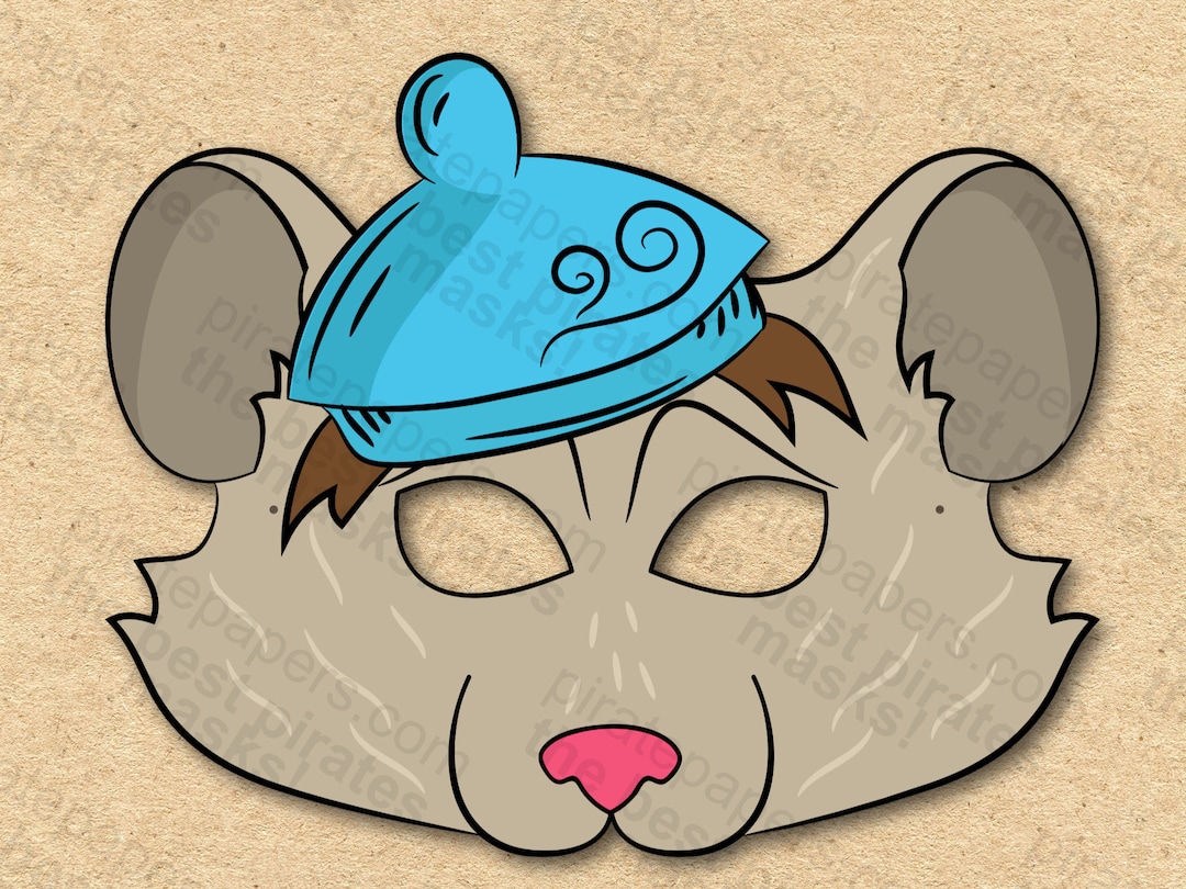 Dormouse Mask Printable alice in Wonderland Paper DIY for Etsy