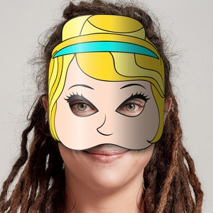 Cinderella Mask Printable, Paper DIY for Kids and Adults. PDF Template ...