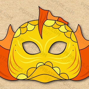 Fish Mask Printable, Paper DIY For Kids And Adults. PDF Template. Instant Download. For Birthdays, Halloween, Party, Costumes.