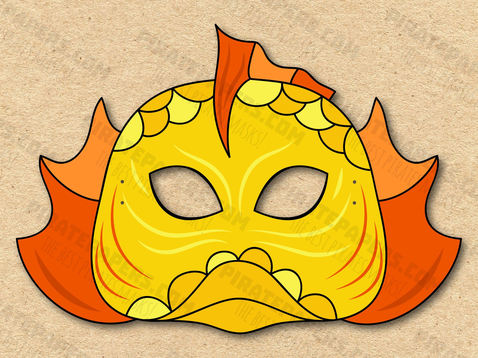 Fish Mask Printable, Paper DIY For Kids And Adults. PDF Template. Instant Download. For Birthdays, Halloween, Party, Costumes.