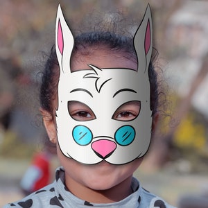 White Rabbit Mask Printable (alice in Wonderland), Paper DIY for Kids ...