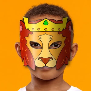 Lion King Mask Printable, Paper DIY for Kids and Adults. PDF Template ...