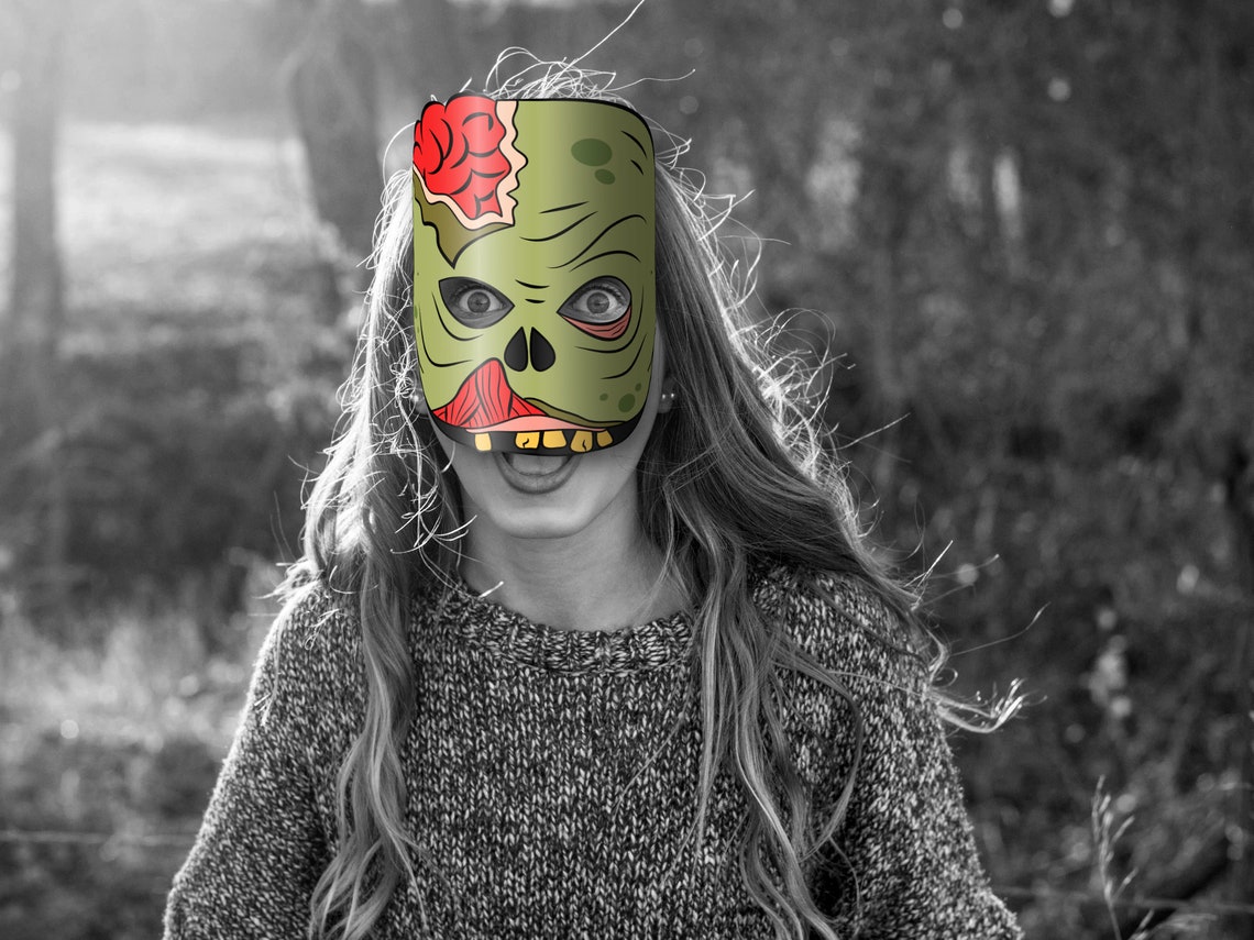 Zombie Mask Printable Paper DIY for Kids and Adults. PDF Etsy