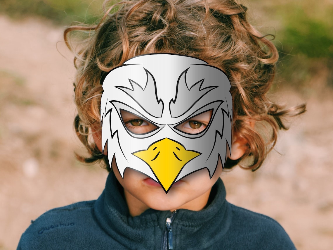Eagle Mask Printable, Paper DIY for Kids and Adults. PDF Template ...