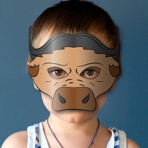 Buffalo Mask Printable, Paper DIY for Kids and Adults. PDF Template ...