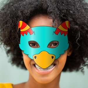 Monster #4 Mask Printable, Paper DIY for Kids and Adults. PDF Template ...