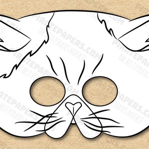 Cat Exotic Shorthair Mask Printable Coloring Breed, Paper DIY For Kids And Adults. PDF Template. Instant Download. Birthdays, Halloween.
