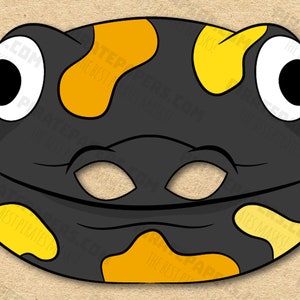 Salamander Mask Printable, Paper DIY for Kids and Adults. PDF Template ...