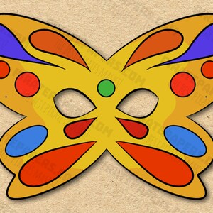 Butterfly Mask Printable, Paper DIY For Kids And Adults. PDF Template. Instant Download. For Birthdays, Halloween, Party, Costumes.