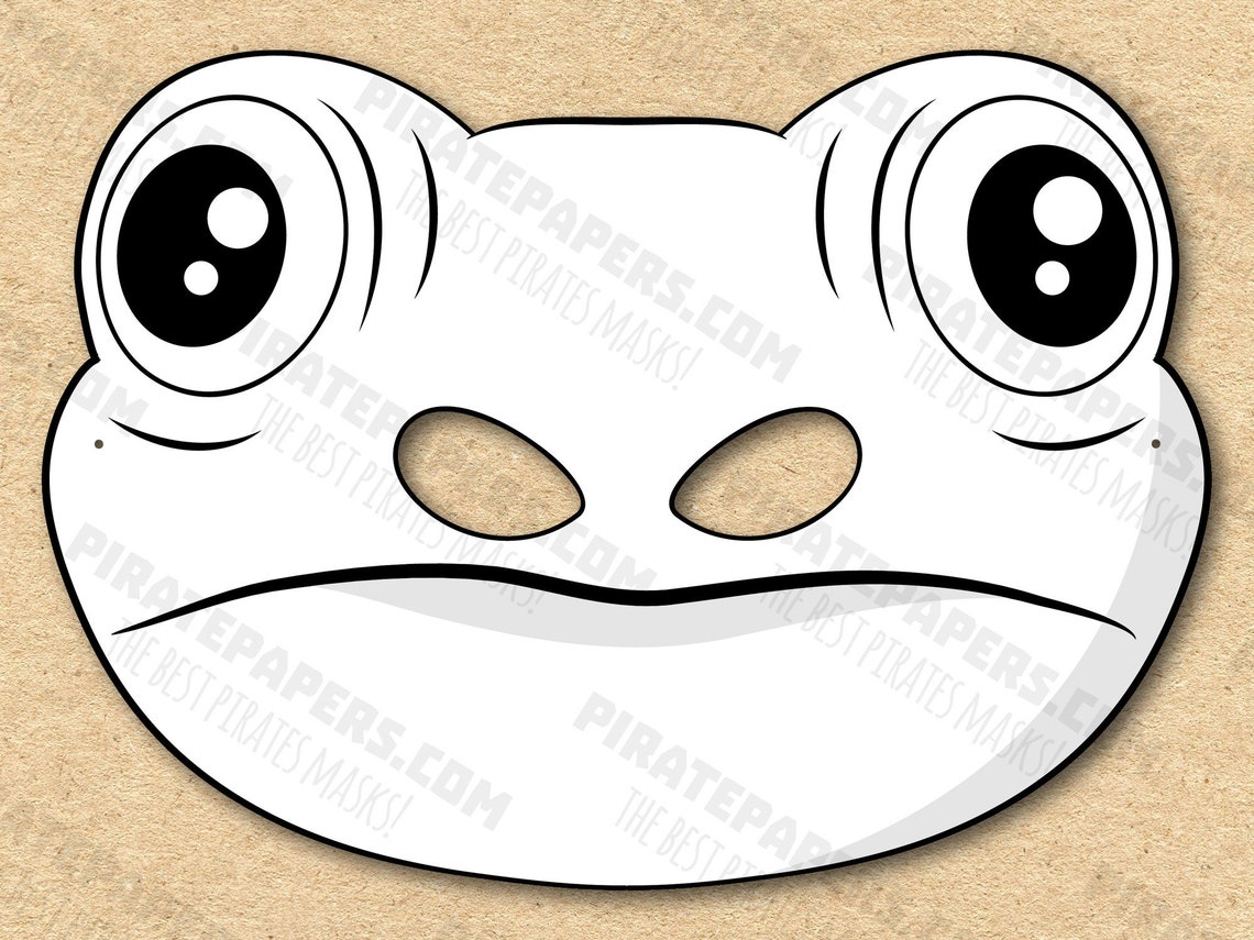 Frog Masks Printable Color Coloring, Paper DIY for Kids and Adults. PDF ...