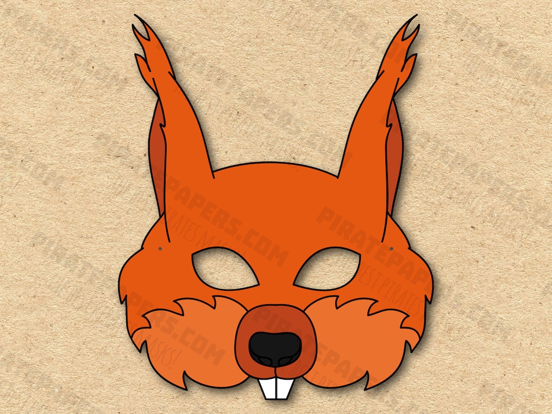 Eichhörnchen Maske zum Ausdrucken, Papier DIY für Kinder und Erwachsene