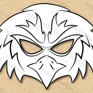 Eagle Mask Printable Coloring, Paper DIY For Kids And Adults. PDF Template. Instant Download. For Birthdays, Halloween, Party, Costumes.