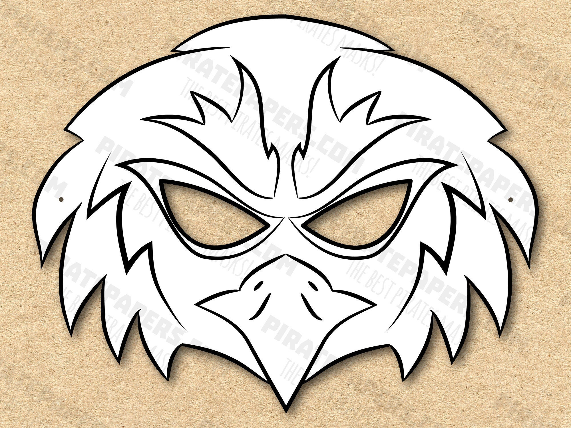 Eagle Mask Printable Coloring, Paper DIY For Kids And Adults. PDF Template. Instant Download. For Birthdays, Halloween, Party, Costumes.