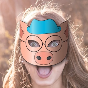 Pig #3 Mask Printable (the Three Little Pigs), Paper DIY for Kids and ...